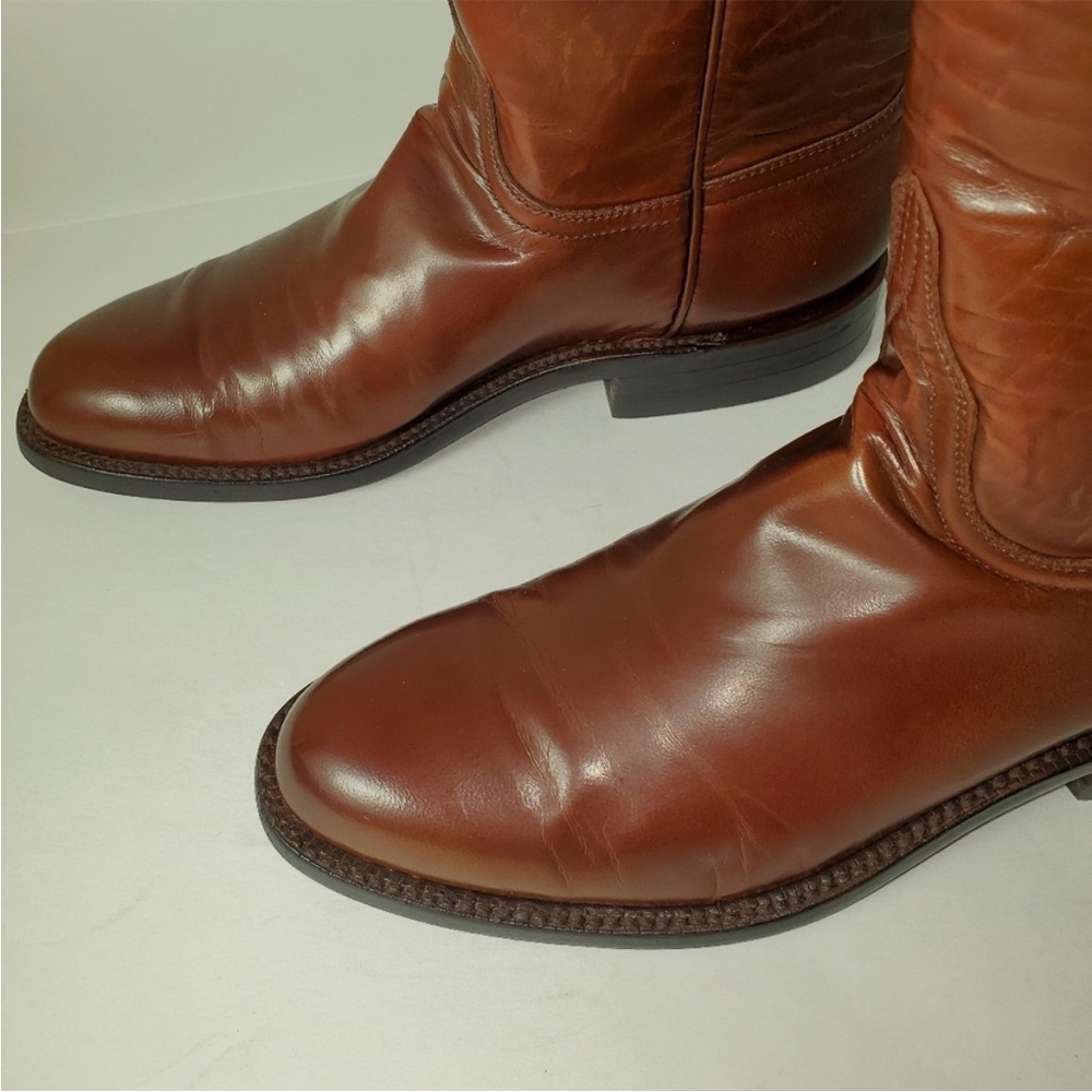 Lucchese Classics Men's Western Roper Boots Color Brown Size 7 B Handmade - Picture 4 of 15